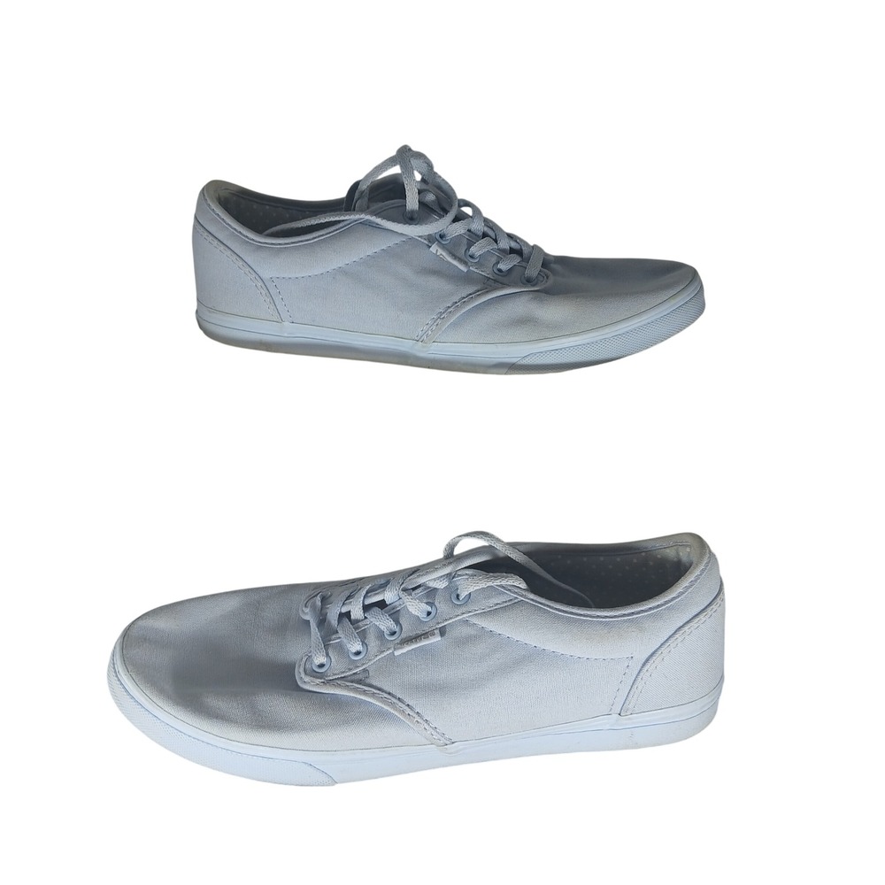 Vans Atwood Low Baby Blue Canvas Sneakers Womens 8 Polka‎ Dot Lining 500714